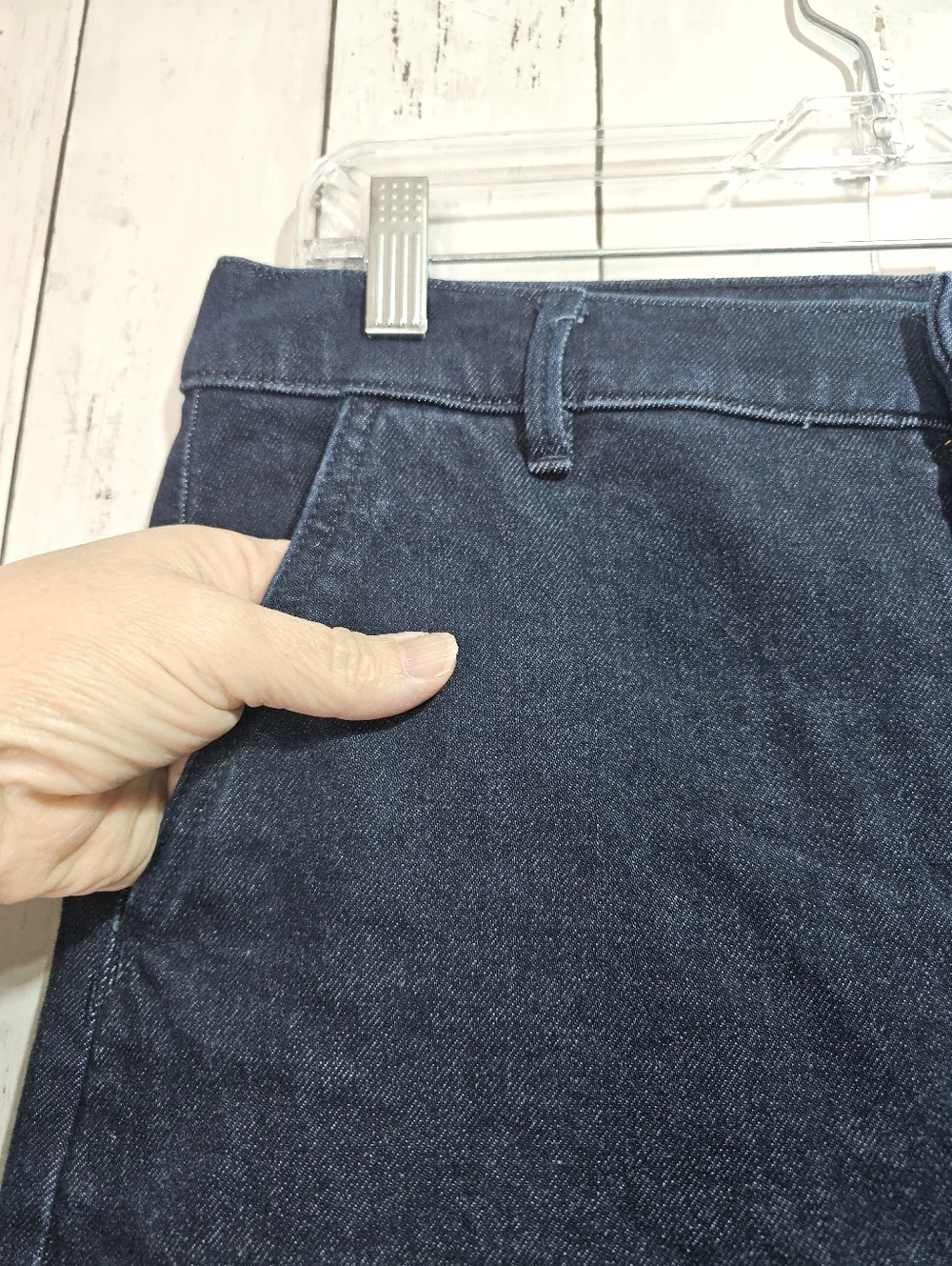 Ann Taylor Women's The Trouser Denim Wide Leg High Rise Jeans Size 8 Dark Wash. - Picture 4 of 8